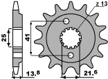 PBR řetězové kolo přední 346 15 18NC (řetěz 525) (MADE IN ITALY)